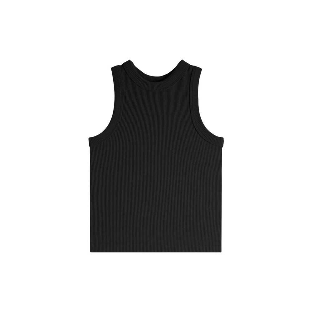 NEW SUZETTE COLLECTION girl's ruby high neck ribbed tank in black